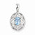 Sterling Silver Light Swiss Blue Topaz Diamond Pendant, Exquisite Pendants for Necklace