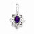 Sterling Silver Amethyst Diamond Pendant, Stylish Pendants for Necklace