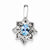 Sterling Silver Light Swiss Blue Topaz Diamond Pendant, Classy Pendants for Necklace