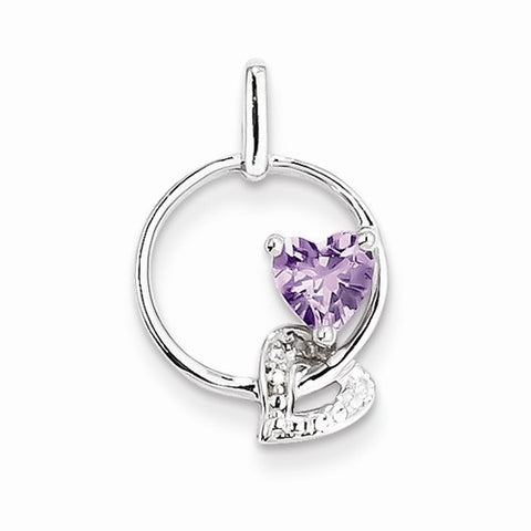 Sterling Silver Pink Amethyst Diamond Pendant, Exquisite Pendants for Necklace