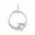 Sterling Silver Light Swiss Blue Topaz Diamond Pendant, Lovely Pendants for Necklace