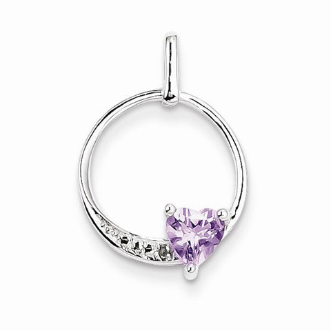 Sterling Silver Pink Amethyst Diamond Pendant, Classy Pendants for Necklace