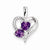 Sterling Silver Amethyst Diamond Pendant, Charm