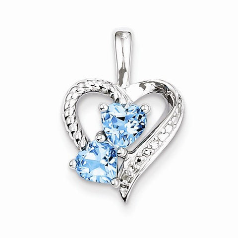 Sterling Silver Blue Topaz Diamond pendant, Adorable Pendants for Necklace