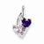 Sterling Silver Amethyst, Pink Quartz & Diamond pendant, Pretty Pendants for Necklace