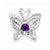 Sterling Silver Amethyst & Diamond Pendant, Charm