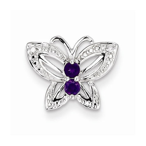 Sterling Silver Amethyst & Diamond pendant, Beautiful Pendants for Necklace