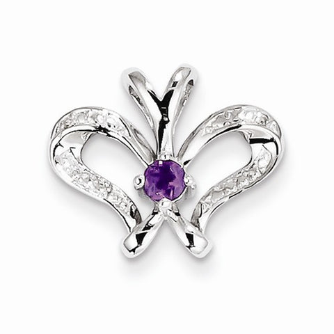 Sterling Silver Amethyst & Diamond Pendant, Gorgeous Pendants for Necklace