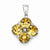 Sterling Silver with Citrine and White Topaz Round pendant, Pretty Pendants for Necklace