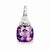 Sterling Silver with Amethyst and White Topaz Square Pendant, Pendants for Necklace