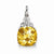 Sterling Silver with Citrine and White Topaz Round pendant, Gorgeous Pendants for Necklace