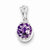 Sterling Silver with Amethyst and White Topaz Round pendant, Stylish Pendants for Necklace