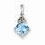 Sterling Silver Rhodium Plated Diamond and Light Swiss BT pendant, Alluring Pendants for Necklace