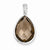 Sterling Silver Rhodium Plated Dia. Smoky Quartz Teardrop Pendant, Pendants for Necklace