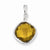 Sterling Silver Rhodium Plated Dia. Whiskey Quartz Square Pendant, Pendants for Necklace