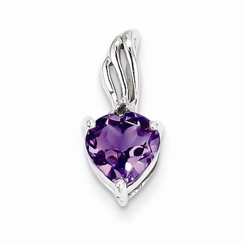 Sterling Silver Rhodium Plated Diamond and Amethyst pendant, Dazzling Pendants for Necklace