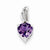 Sterling Silver Rhodium Plated Diamond and Amethyst pendant, Dazzling Pendants for Necklace