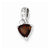 Sterling Silver Rhodium Plated Diamond and Garnet Heart Pendant, Pendants for Necklace