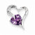 Sterling Silver Rhodium Plated Diamond Amethyst Heart pendant, Exquisite Pendants for Necklace