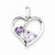 Sterling Silver Rhodium Diamond/Amy/Pink Amethyst Heart Pendant, Pendants for Necklace
