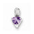 Sterling Silver Rhodium Plated Diamond Amethyst Trillion Pendant, Pendants for Necklace