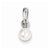 Sterling Silver Rhodium Plated Diamond and FWC Pearl pendant, Delightful Pendants for Necklace