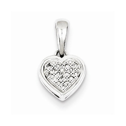 Sterling Silver Diamond Heart Pendant, Lovely Pendants for Necklace
