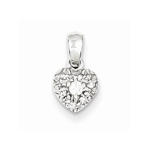 Sterling Silver 0.1ct Diamond Heart Pendant, Pendants for Necklace