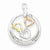 Sterling Silver & 14k Gold Yellow/Rose Gold Diamonds Circle Heart Pendant, Pendants for Necklace