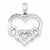 Sterling Silver Rhodium Plated Diamond 4 Hearts Pendant, Pendants for Necklace