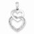 Sterling Silver Rhodium Plated Diamond Double Heart pendant, Adorable Pendants for Necklace