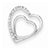 Sterling Silver Rhodium Plated Diamond Double Heart Pendant, Fine Pendants for Necklace