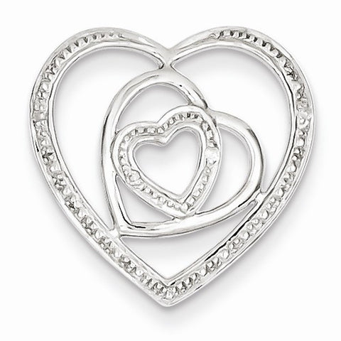 Sterling Silver Rhodium Plated Diamond Triple Heart pendant, Beautiful Pendants for Necklace