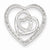 Sterling Silver Rhodium Plated Diamond Triple Heart pendant, Beautiful Pendants for Necklace