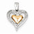 Sterling Silver & 14k Rose Gold Heart Pendant, Pendants for Necklace