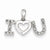 Sterling Silver Rhodium Plated Diamond I Love You Pendant, Pendants for Necklace