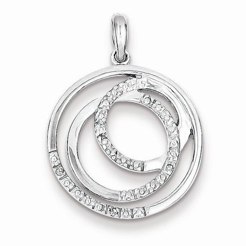 Sterling Silver Rhodium Plated Diamond Pendant, Pendants for Necklace