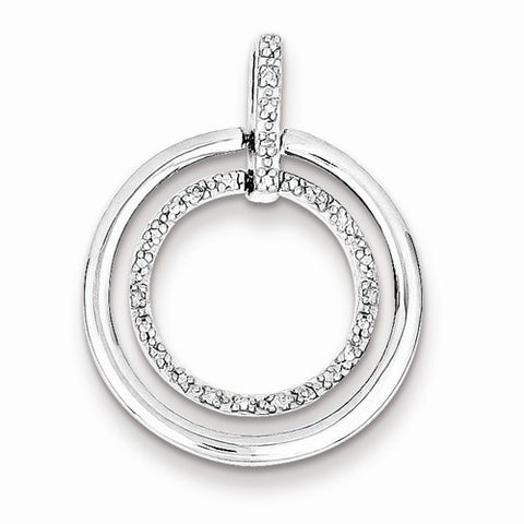 Sterling Silver Rhodium Plated Diamond pendant, Pretty Pendants for Necklace