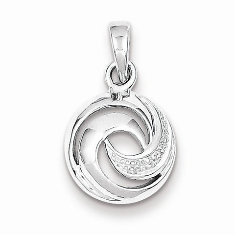 Sterling Silver Rhodium Plated Diamond Swirl Pendant, Pendants for Necklace