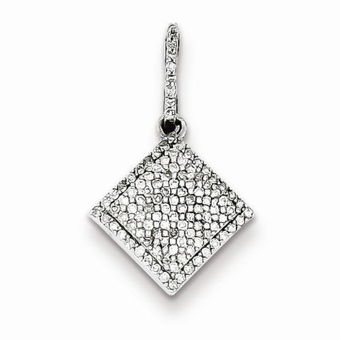 Sterling Silver Diamond Square pendant, Delightful Pendants for Necklace