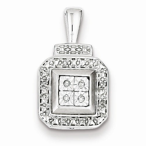 Sterling Silver Diamond Square pendant, Gorgeous Pendants for Necklace