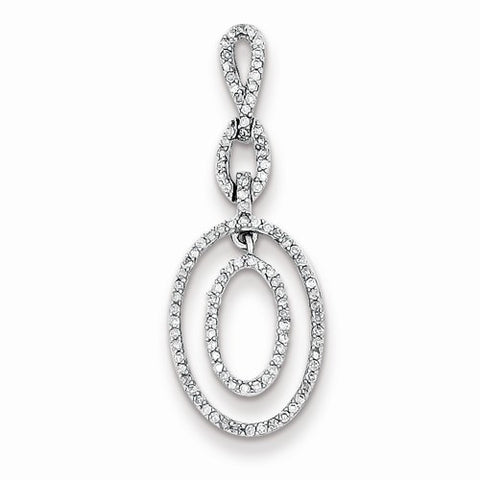 Sterling Silver Diamond Oval pendant, Appealing Pendants for Necklace