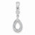 Sterling Silver Rhodium Plated Diamond Teardrop Dangle Pendant, Pendants for Necklace