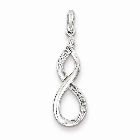 Sterling Silver Diamond Figure 8 Pendant, Quality A (G-I Color, SI2 Clarity)