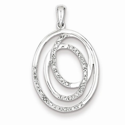 Sterling Silver Rhodium Plated Diamond Pendant, Stylish Pendants for Necklace