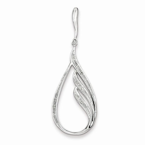 Sterling Silver Rhodium Plated Diamond pendant, Alluring Pendants for Necklace