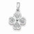 Sterling Silver Rhodium Plated Diamond Heart Clover Pendant, Pendants for Necklace