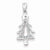 Sterling Silver Rhodium Plated Diamond Christmas Tree pendant, Fine Pendants for Necklace