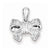 Sterling Silver Rhodium Plated Diamond Bow pendant, Beautiful Pendants for Necklace