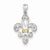 Sterling Silver & 14k Gold Two Tone Fleur De Lis Pendant, Pendants for Necklace